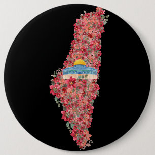 Bóton Redondo 15.24cm Mapa Floral da Palestina Domo de Rock al quads Gif