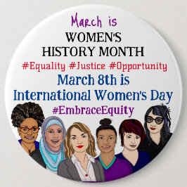 Bóton Redondo 15.24cm Marcha Grande é Dia Internacional da Mulher