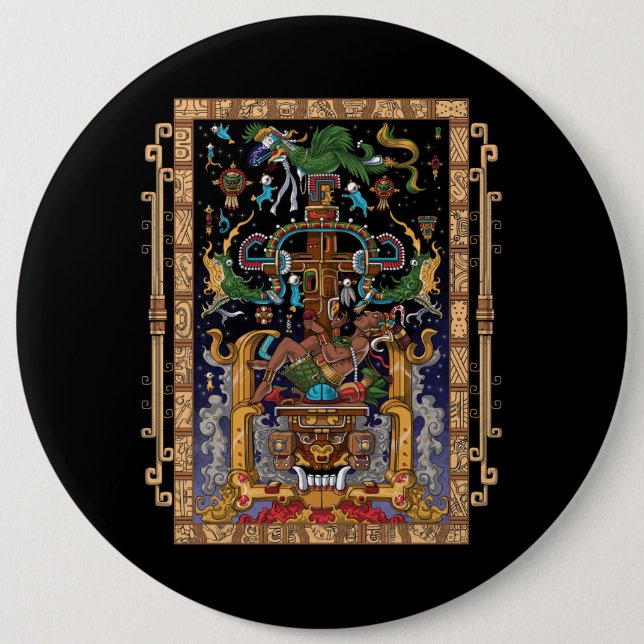 Bóton Redondo 15.24cm Mayan Astronauta King Pakal (Frente)