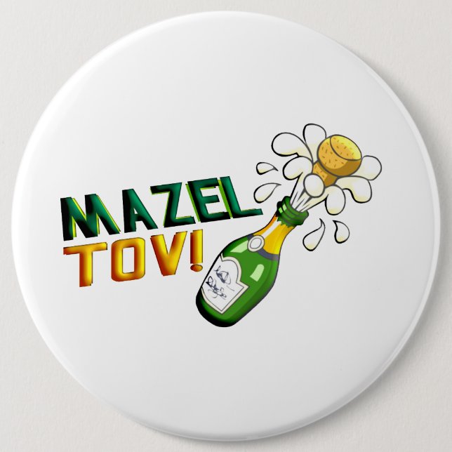 Bóton Redondo 15.24cm Mazel Tov (Frente)
