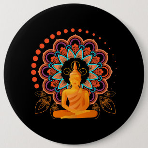 Bóton Redondo 15.24cm Meditação espiritual Buda