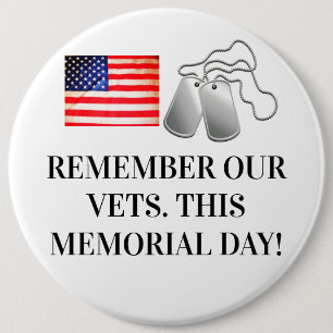BÓTON REDONDO 15.24CM MEMORIAL DAY REMEMBER VETS