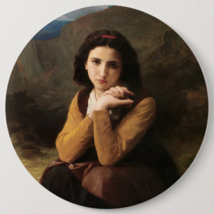 Bóton Redondo 15.24cm Mignon Innocence of Adolescent Girl, Bouguereau