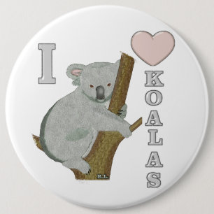 Bóton Redondo 15.24cm Mim animais do felpudo dos Koalas do coração