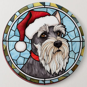 Bóton Redondo 15.24cm Miniatura Schnauzer - Natal De Vidro