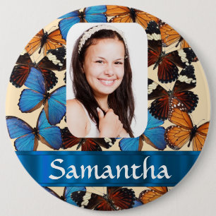 Bóton Redondo 15.24cm Modelo de foto de colagem de borboletas