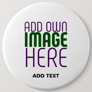 BÓTON REDONDO 15.24CM MODELO DE TEXTO DE IMAGEM BRANCA SIMPLES EDITÁVEL 