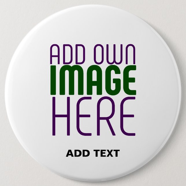 BÓTON REDONDO 15.24CM MODELO DE TEXTO DE IMAGEM BRANCA SIMPLES EDITÁVEL  (Frente)