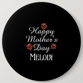Bóton Redondo 15.24cm moderno texto simples feliz dia das mães floral pê