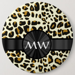 Bóton Redondo 15.24cm Monograma e impressão leopardo