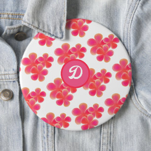 Bóton Redondo 15.24cm monograma floral de vinagre de cor aquosa de cor a