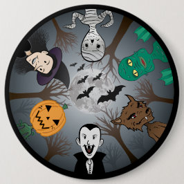 Bóton Redondo 15.24cm Monstro das Halloween
