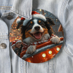 Bóton Redondo 15.24cm Montanha-russa de Cachorro Border Collie Natal