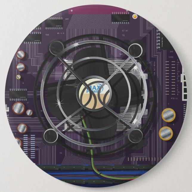 Bóton Redondo 15.24cm Motherboard do computador (Frente)