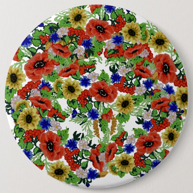 Bóton Redondo 15.24cm Motif tradicional romeno, Motif tradicional romeno (Frente)