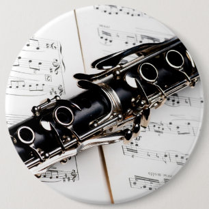 Bóton Redondo 15.24cm Música de Clarinete