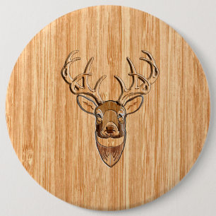 Bóton Redondo 15.24cm Na moda Branca - Buck Antlers De Madeira Clara
