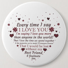 Bóton Redondo 15.24cm namorados de arte romântico poema