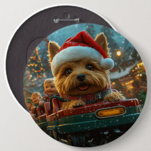Bóton Redondo 15.24cm Natal do Rolador de Cachorros Terrier australiano