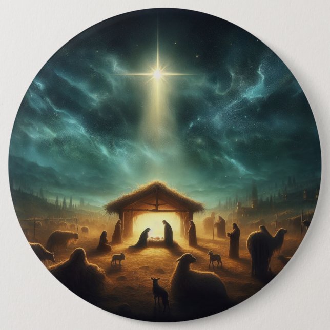 Bóton Redondo 15.24cm Natal/Natividade/Jesus (Frente)