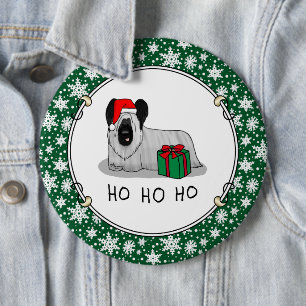Bóton Redondo 15.24cm Natal Santa Claus Hat Skye Terrier (prata)