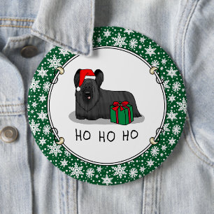 Bóton Redondo 15.24cm Natal Santa Claus Hat Skye Terrier (preto)