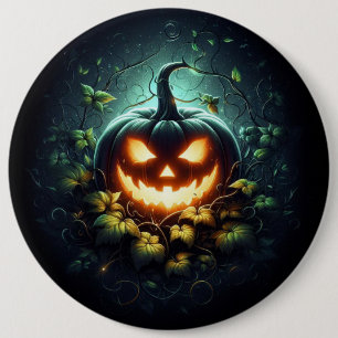Bóton Redondo 15.24cm Natureza assustadora brilhando Abóbora-das-Hallowe