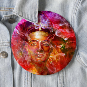 Bóton Redondo 15.24cm Nefertiti Egípcia rainha Pinback Button