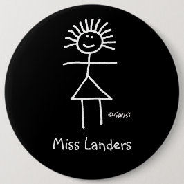 Bóton Redondo 15.24cm Nome de etiqueta de professor substituto feminino 