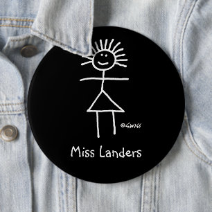 Bóton Redondo 15.24cm Nome de etiqueta fêmea 6 engraçados bonitos do