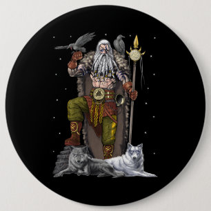 Bóton Redondo 15.24cm Norse Viking God Odin