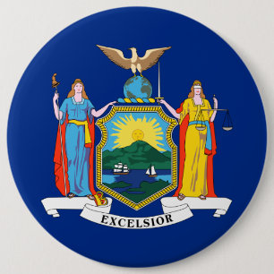 Bóton Redondo 15.24cm Nova York: O Estado Imperial, Bandeira da Grande M