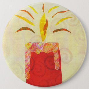 Bóton Redondo 15.24cm O botão brilhando da luz de vela