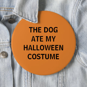 Bóton Redondo 15.24cm O Cachorro Comeu Minha Figurinha De Halloween