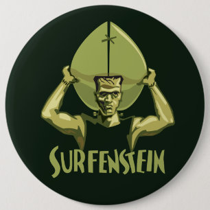 Bóton Redondo 15.24cm O Dia das Bruxas surfando Frankenstein