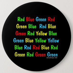 Bóton Redondo 15.24cm O teste de Stroop colore palavras