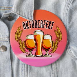 Bóton Redondo 15.24cm Óculos das damas de cervejas Oktoberfest em Pastel