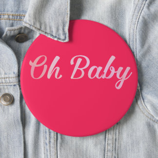Bóton Redondo 15.24cm Oh Baby Personalize esta Menina Rosa
