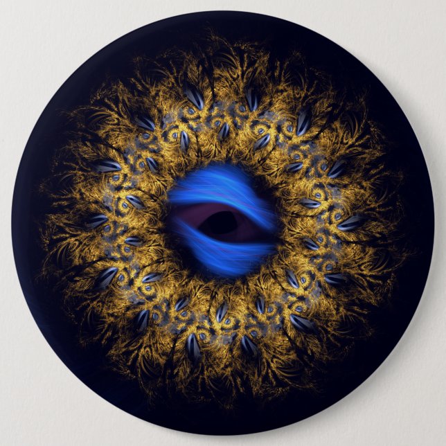 Bóton Redondo 15.24cm Olho de Fractal Mandala King (Frente)
