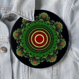 Bóton Redondo 15.24cm Ornamento de fadas verdes fractais