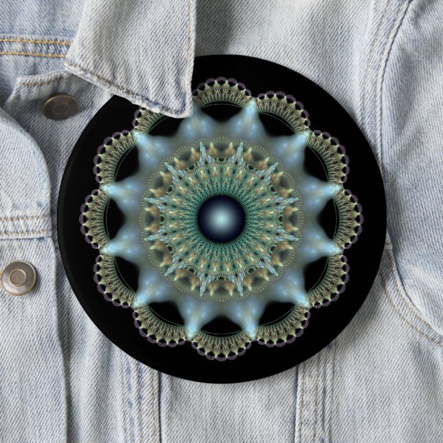 Bóton Redondo 15.24cm Ornamento fractal de estrela brilhante (In Situ)