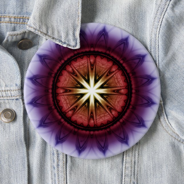 Bóton Redondo 15.24cm Ornamento fractal simbólico místico (In Situ)