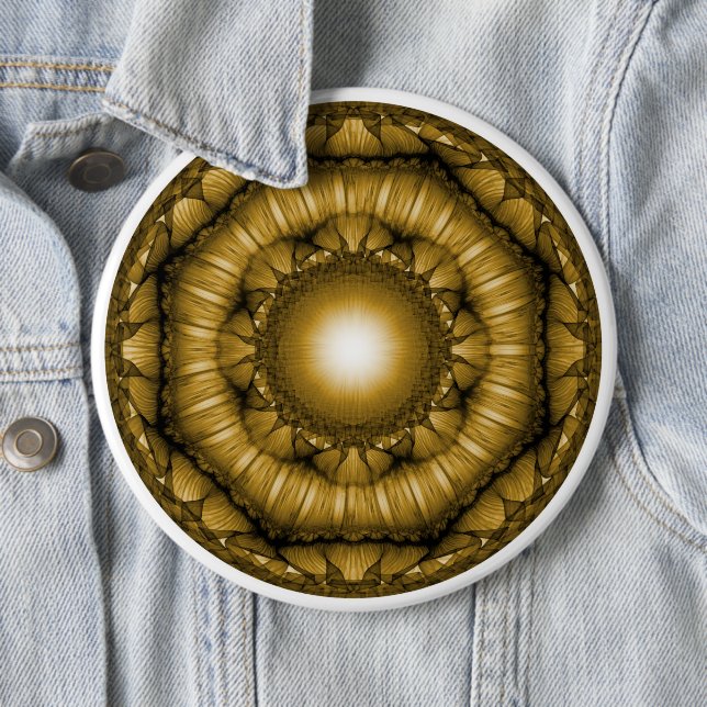 Bóton Redondo 15.24cm Ornamento geométrico radiante brilhante (In Situ)