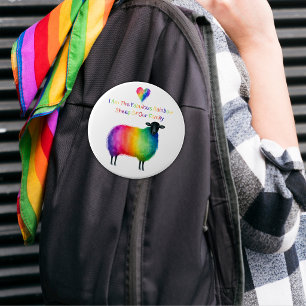 Bóton Redondo 15.24cm Ovelha Arco-íris LGBTQ