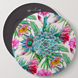 Bóton Redondo 15.24cm Padrão de Cactos