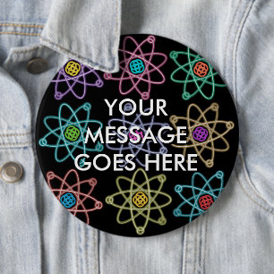 Bóton Redondo 15.24cm Padrão de Estrutura Atômica Personalizada