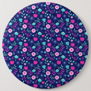 Bóton Redondo 15.24cm Padrão floral fofo de fundo