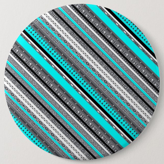 Bóton Redondo 15.24cm Padrões aztec de cinzas (Frente)