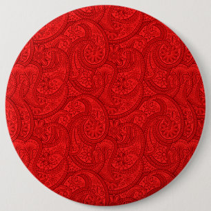 Bóton Redondo 15.24cm Paisley vermelho