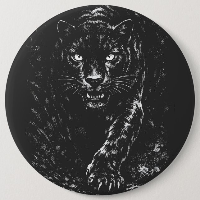 Bóton Redondo 15.24cm Pantera Negra — por BurnsInHell (Frente)
